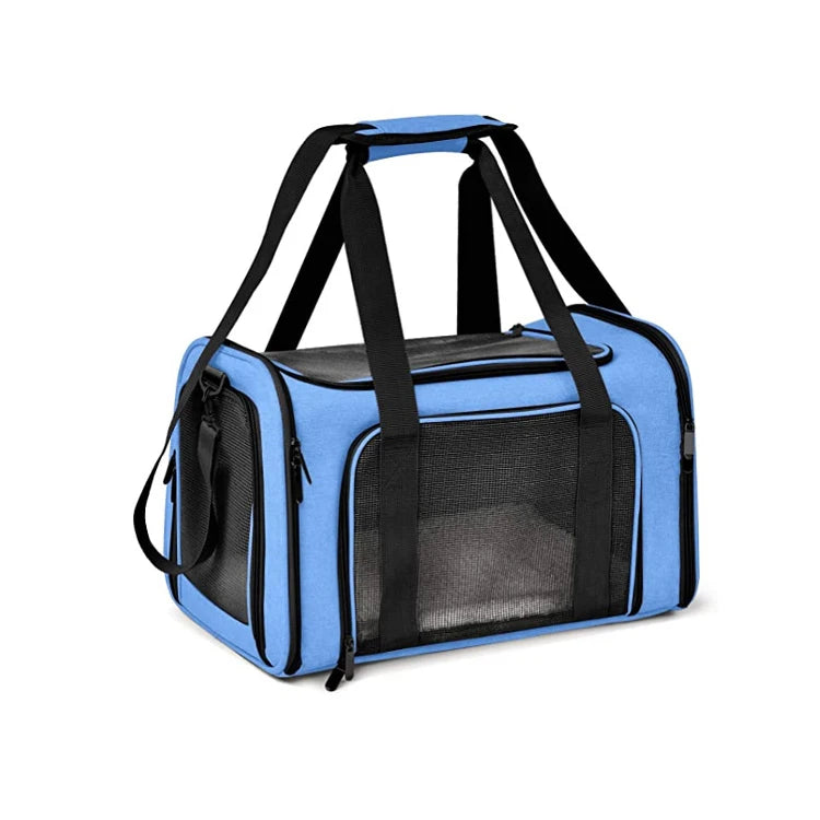 Airline Approved Portable Pet Breathable Large Capacity Cat Dog Food Carrier Pet Travel Duffel Bag With Mesh