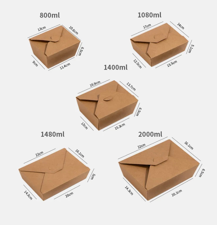 Custom Printed Take Away Disposable Paper Take Out Food Paper Boxes