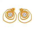 Wholesale High Quality 316L Stainless Steel Zircon Irregular Border Hoop Earrings for Women Daily Wear Party Jewelry Gift