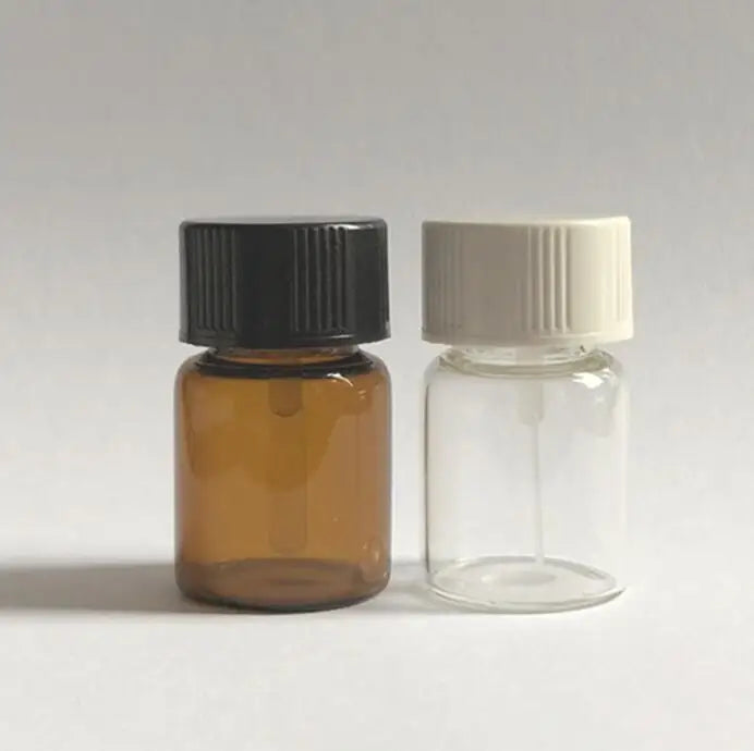 5ml 5g Empty Cosmetic Brush Bottle with Screw Cap White Black Bakelite Glue Paint Cream Bottle Sample Featuring Flat Spatula