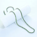 Wholesale 925 Silver Round Shape Green Color Mossanite Diamond Tennis Necklace Fashion Jewelry for Party for Wedding