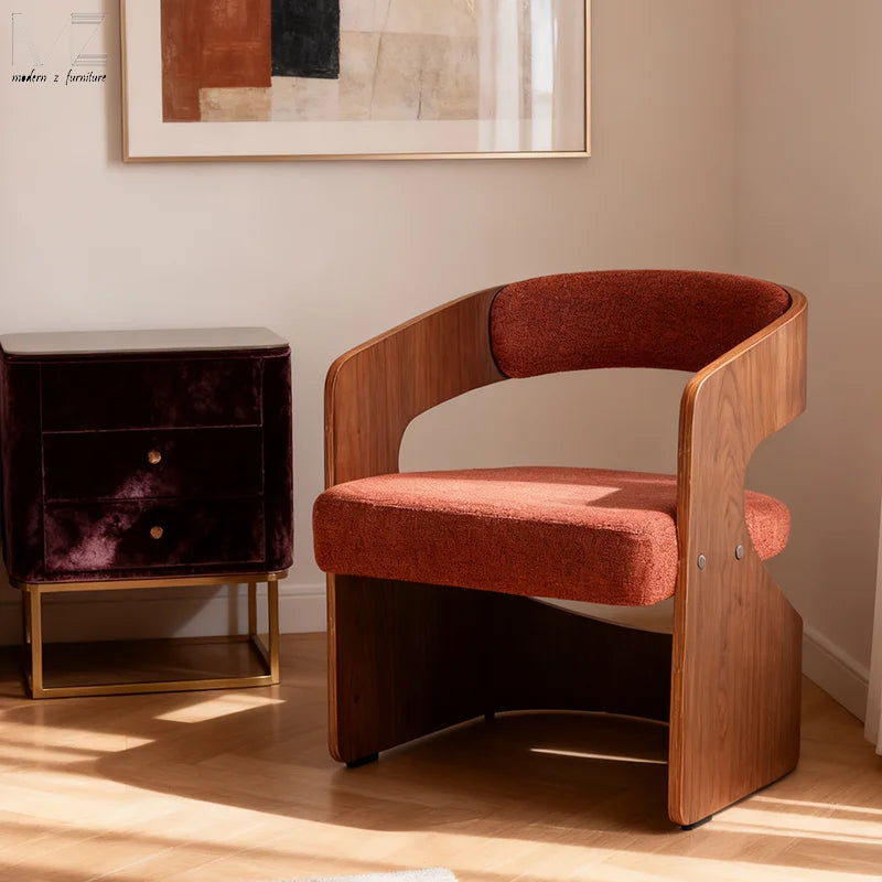 Minimalist Accent Chair Furniture Home Lounge Armchair Modern Luxury Wooden Living Room Chair with Arm
