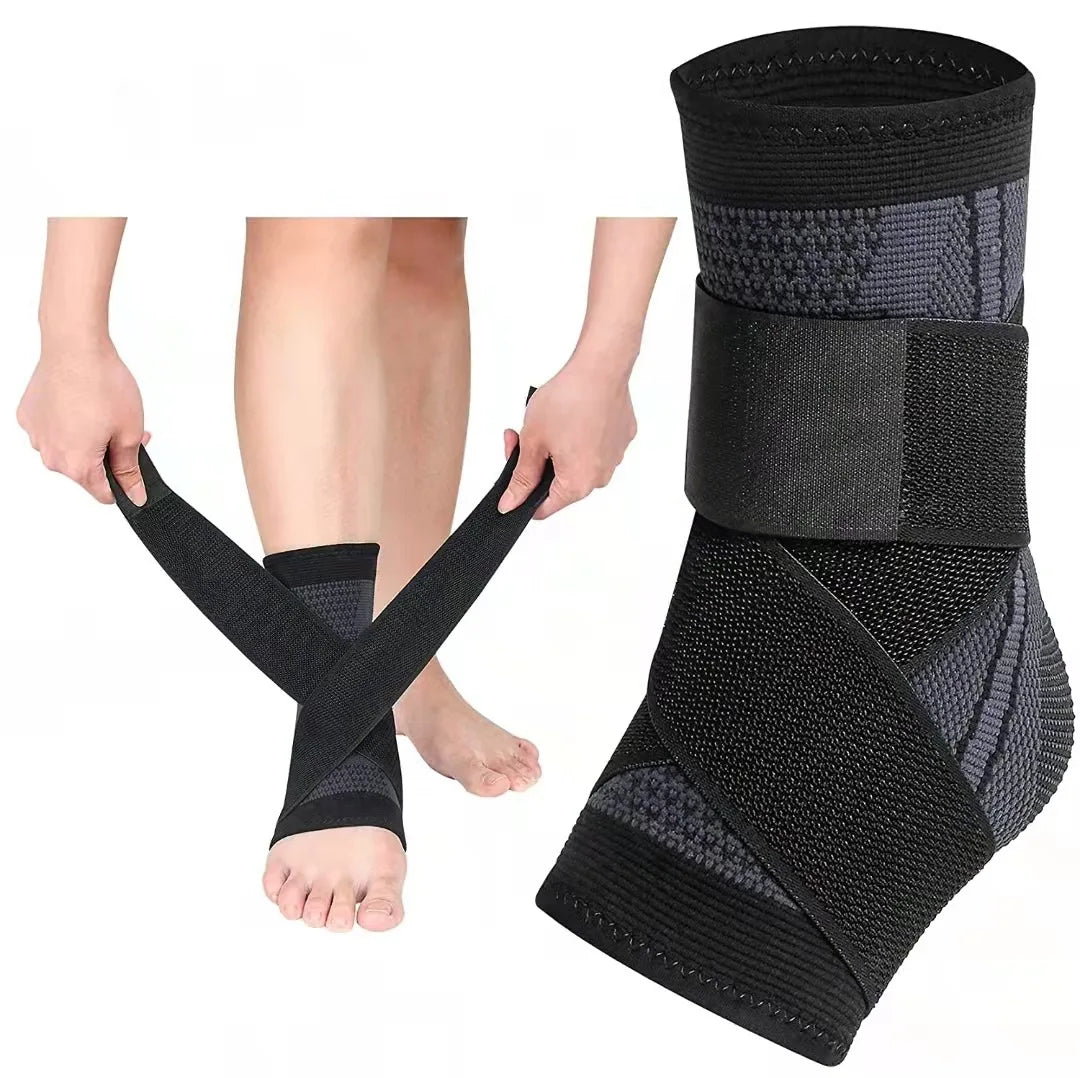 Ankle Brace Compression Sleeve With Adjustable Strap Arch Support Foot Stabilizer Wrap for Plantar Fasciitis Achilles Tendonitis