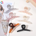 Transparent Clear Medium Size Plastic Hair Claw Clip with Twist Design Hair Styling Accessory