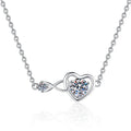 Popular in European and American 925 Sterling Silver 1.1Carat Moissanite Heart-shaped Pendant Women's Jewelry Necklace MegaBDM