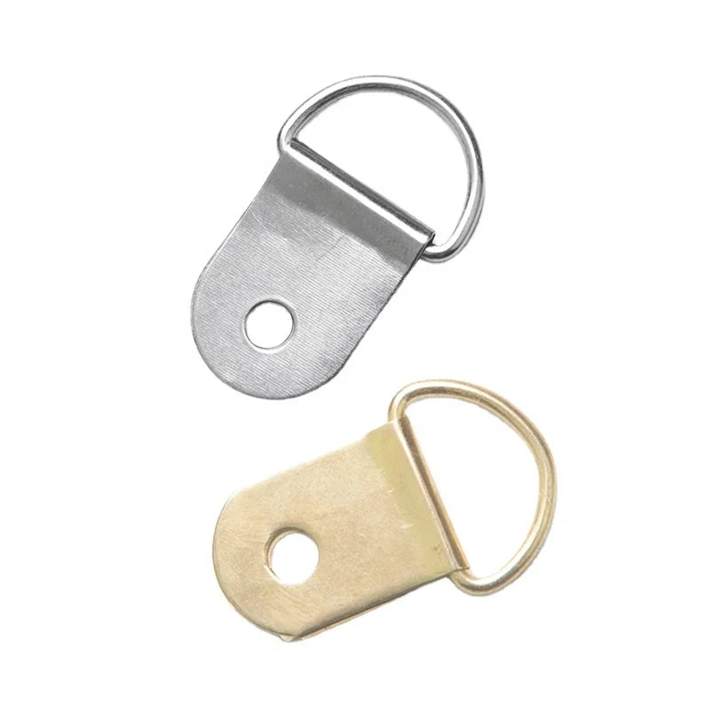 TS K025 Iron Picture Frame Hardware D Ring Hanger Nickel Plated Silver/Golden 20x33mm Photo Frame Hangers