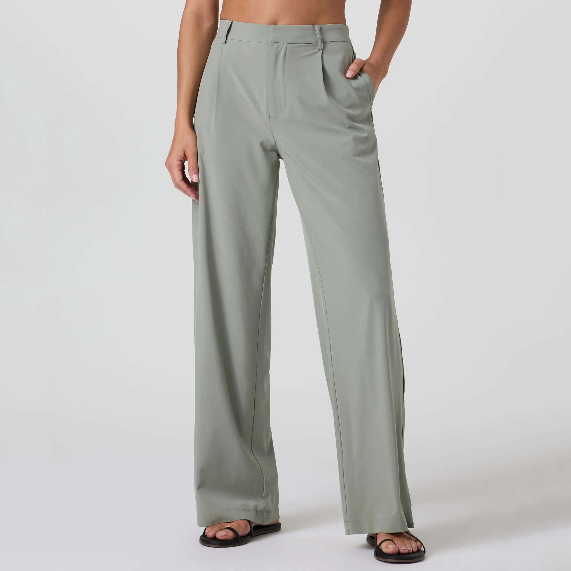 Women's Comfort Lightweight Long Sleeve Pants High Rise 4 Way Stretch Woven Pants