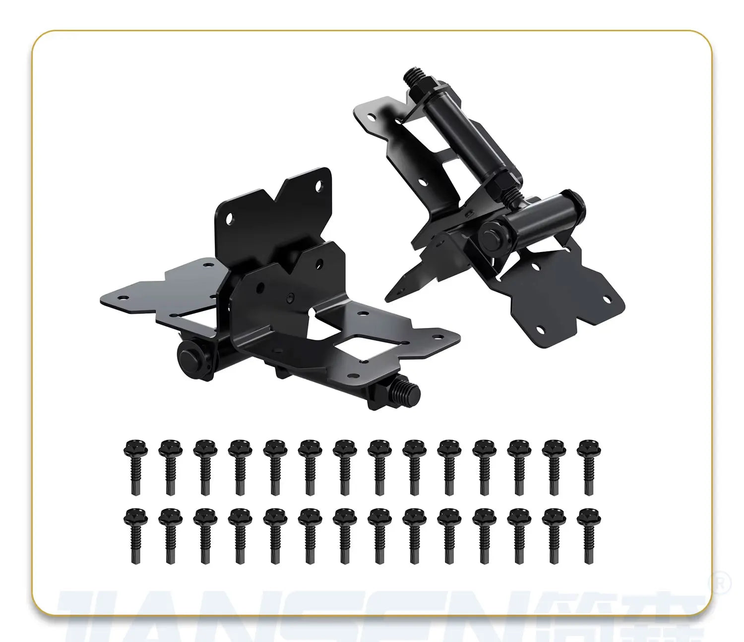 Hot Selling Heavy Duty Decorative Door Gate Hardware Fence Gate Latch Hinges Adjustable Black SS304 Fence Hinge(2-pack)