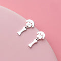 925 Sterling Silver Prevent Allergy Dog Bone Brincos Stud Earrings for Women Wedding Earrings Jewelry Accessories