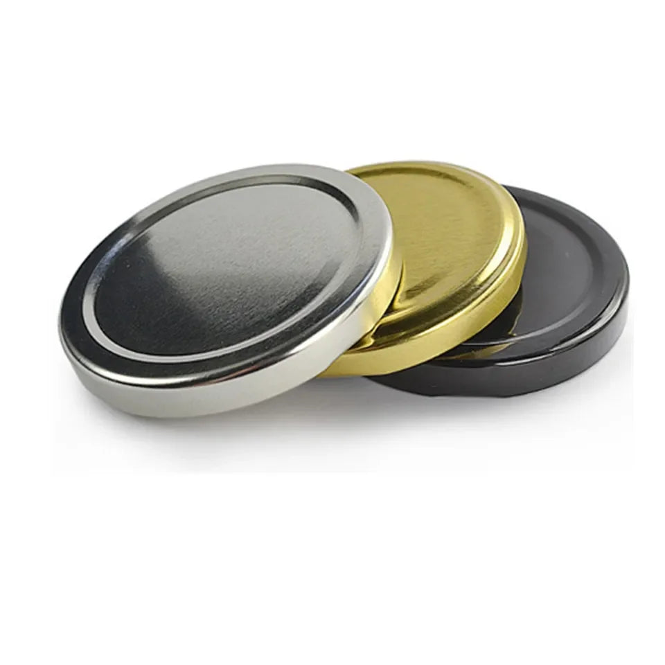 Wholesale 30/38/43/48/53/58/63/70/82mm Glass Canning Jar Lid Twist Lug Cap Gold Black Silver White Copper Colored Metal Lid