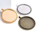40mm Inner Size Antique Bronze and Silver Colors Plated Cabochon Base Setting Charms Pendant Blank