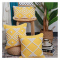 Innermor White Fluffy Square Cushion Covers Nordic Style Pillow Covers Handmade Floral Pattern Tufted Throw Home & Hospital Use