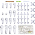 43PCS Invisible Nail Screws Wall Hooks No Trace Picture Hangers for Hard Wall Drywall Frame Hanger 35Lbs/6Types