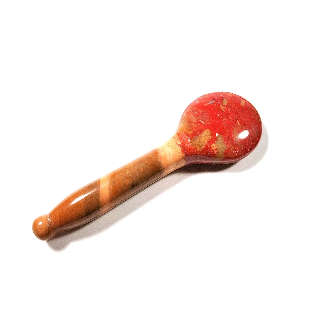 2026 crystals Hot Sell Traditional Healthy Care Jade Gua Sha Mookaite Jasper spoon with round handle for spa