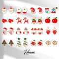 HOVANCI New Trend Sparkling Color Christmas Shiny Stud Earrings Zinc Alloy 10 Christmas Winter Earrings