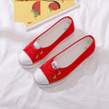 Wholesale Cheaper Breathable clear Colored Graffiti for Women Lady Women Walking Shoes Cloth Women's Flat Shoes