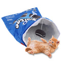 Foldable Crinkle Cat Tunnel Sleeping Bag Funny Style Space-Saving Play Rest Hideaway for Cats All Sizes Ages Plus Size Fits All!