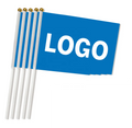 Custom Logo Hand Flag 14x21cm Sublimation Printing All Country Pennant Multiple Stick Materials Wholesale Parade Waving Banner
