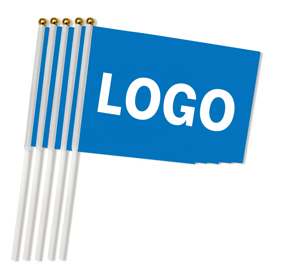 Custom Logo Hand Flag 14x21cm Sublimation Printing All Country Pennant Multiple Stick Materials Wholesale Parade Waving Banner