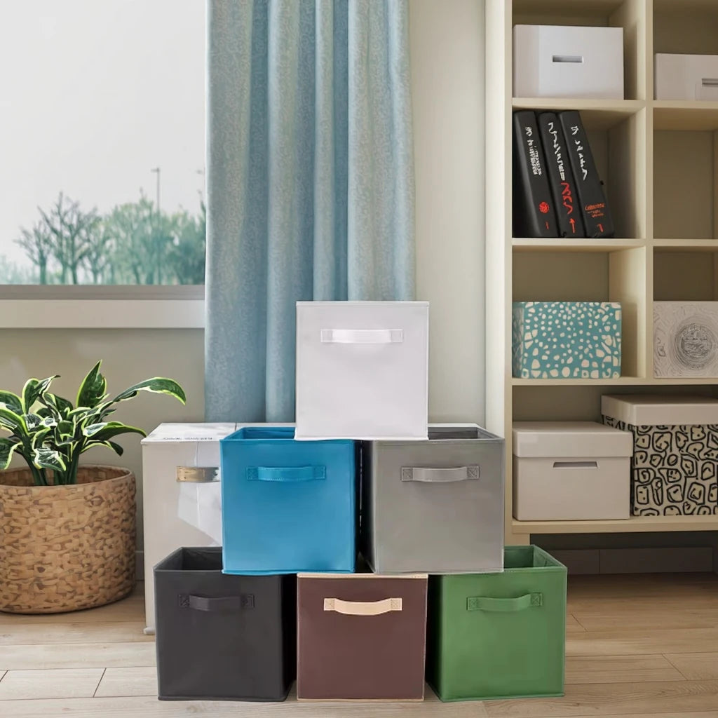 Home Shelf Basket Collapsible Storage Cube Foldable square Clothing Storage Closet Collapsible Fabric Storage Toy Bin Wholesale
