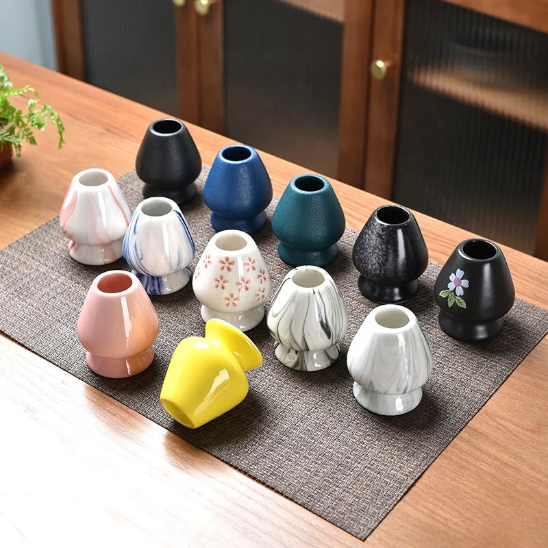 High Quality Tea Whisk Holder Ceramic Matcha Holder for Matcha Bamboo Whisk Colorful Matcha Tea Whisk Stand