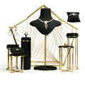 Luxury Elegance Black Jewelry Display Rack for Shooting High End Window Metal Jewelry Set Display Props