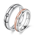 Fashion Simple Opening Minimalist Diamond Couple Engagement Stainless Steel Romantic Couple Ring for Men Women Couple Jewelry