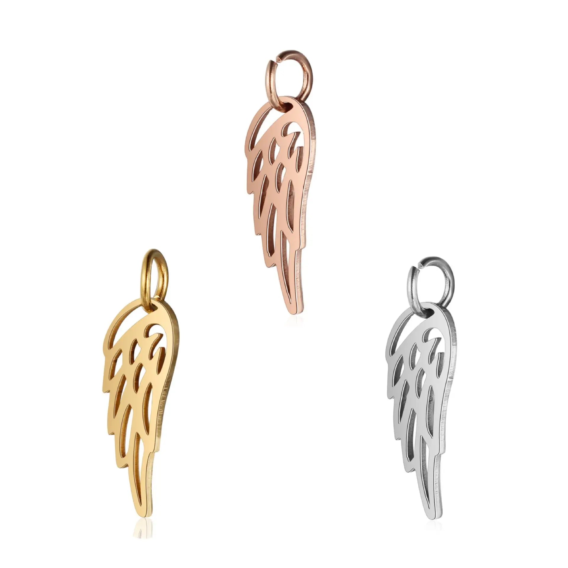 Fashion Jewelry Accessories Stainless Steel Wing Pendant Charms Angel Wings Charm for Diy Jewelry Making Pendants (SZ069)