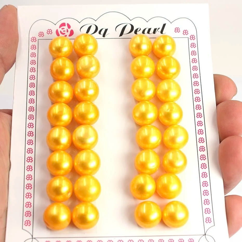 Wholesale 6-7mm Natural Genuine Real Freshwater White Button Shape Loose Pearls Beads