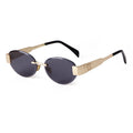 Fashionable Business Sun Glasses Classic Rimless Metal Glasses Retro Oval Steampunk Style Sunglasses Men Women