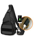 New Camo Chest Bag Outdoor Casual Charging Crossbody Bag Waterproof Outdoor Hiking Shoulder Bag