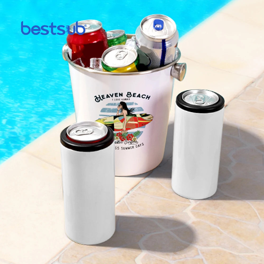 Bestsub 12oz 350ml Insulated Stainless Steel Tumbler Wholesale Custom Logo Sublimation Can Coozies Beverage Tubs Ice Buckets