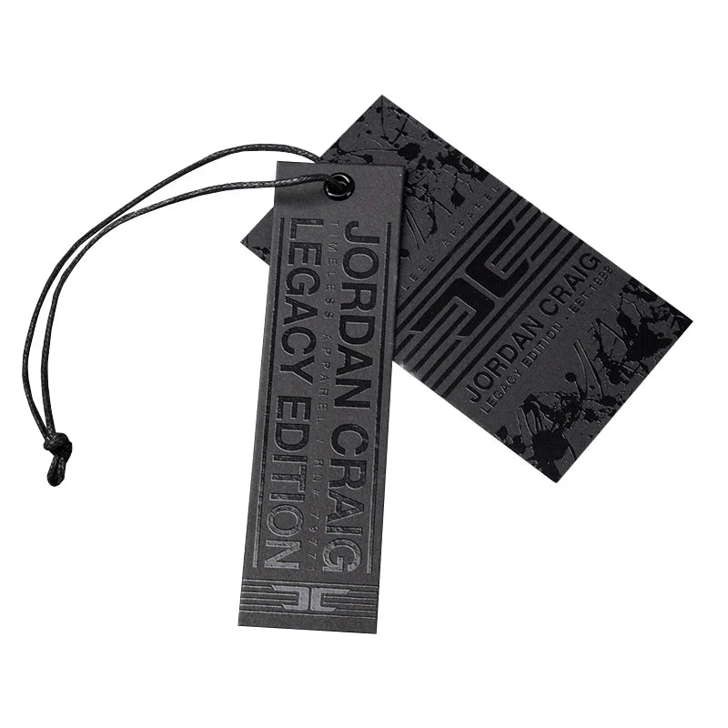 Custom Design UV Printing Black Thick Apparel Hang Tags Clothing Hang Tag Label for Clothes