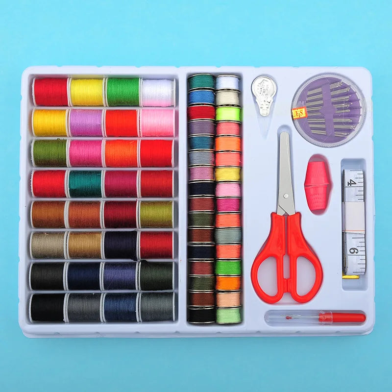 Multi-function Portable Professional Sewing Kit Box with Measure Scissor Thimble Thread Needle Tape