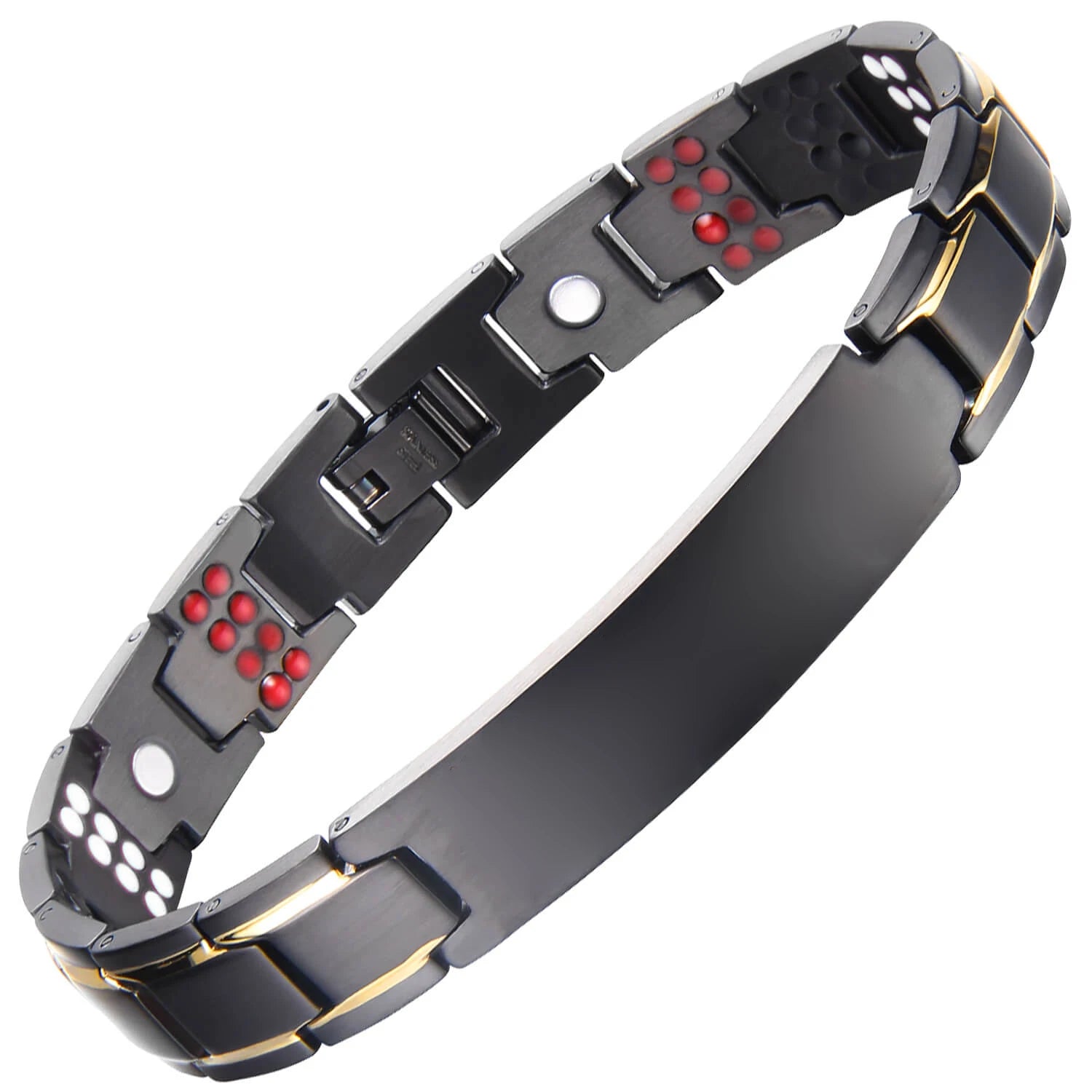Fashion  Wholesale   Stainless  Steel   Printable  Logo  4  in 1 Health Attributes  Bracelet  Unisex  Magnetic  Bracelet