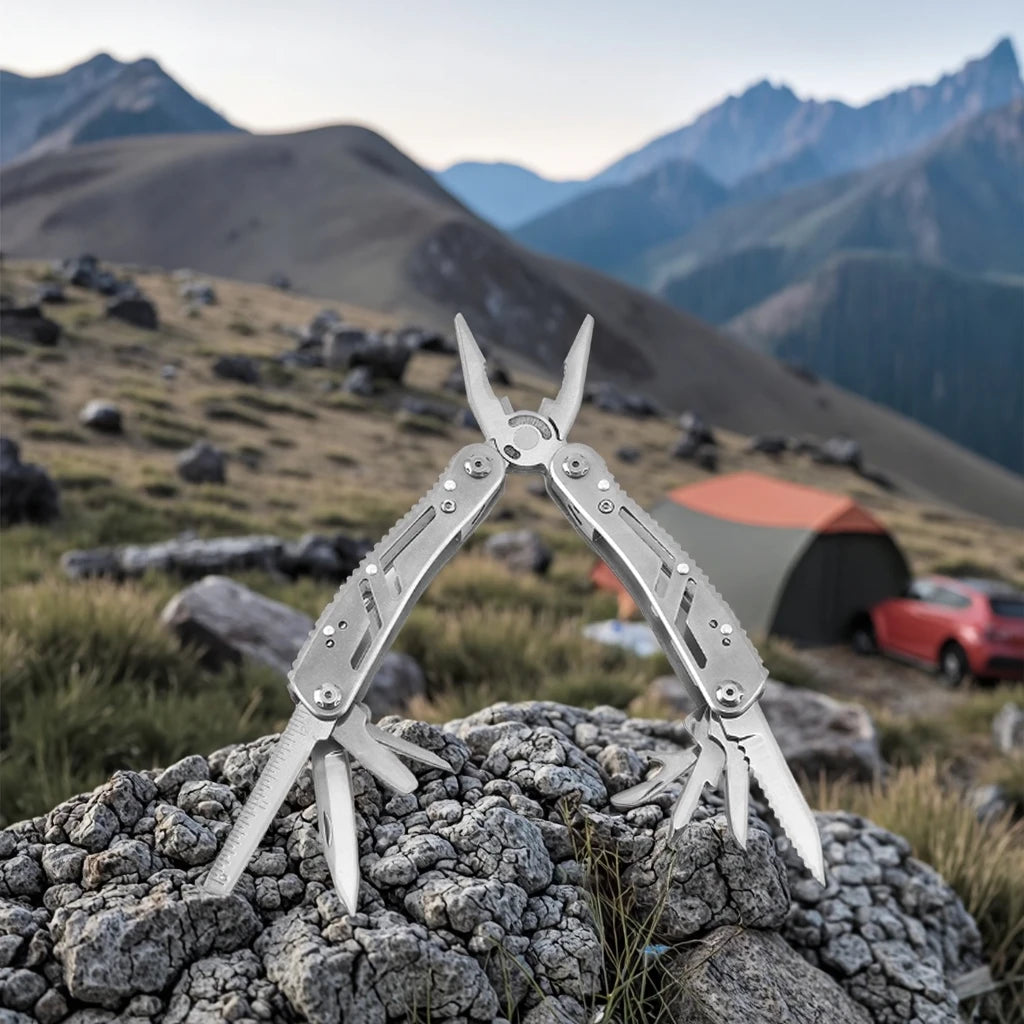 11in1 Stainless Steel Blade Camping Multi Tools Folding Outdoor Rescue Multi Tool Pliers with Nylon Bag
