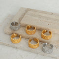 Wholesale Statement Stainless Steel 18k Gold Plated Wide Thick Opening Ring for Unisex Fashion Rings