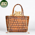 EMG6779 Intrecciato Women Beach Hand Woven Bags Bulk Ladies Genuine Wholesale Designer Luxury Blank Customized Leather Tote Bag