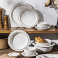 Nordic Style Retro Pattern Embossed Ceramic Tableware Sets Plate Bowl Mug for Home Hotel Restaurant