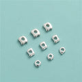 Polished Mini Irregularity Loose Beads 925 Sterling Silver Flat Plain Spacer Beads for Jewelry Making Accessories