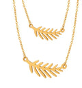 Korean Delicate Simple Leaf Stainless Steel Pendant Necklace 18K Gold PVD Plated Waterproof Fashion Jewelry for Women Party Gift