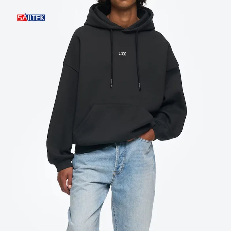 Custom Embroidery logo Streetwear Long Sleeve Hoodie for Man Wholesale High Quality Pullover Unisex Hoodies