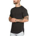 Men's Slim Fit Gym T-Shirt Custom Cotton Workout Fitness Tracksuit with Printed Pattern Dry Fit Blank Cut-Off Design