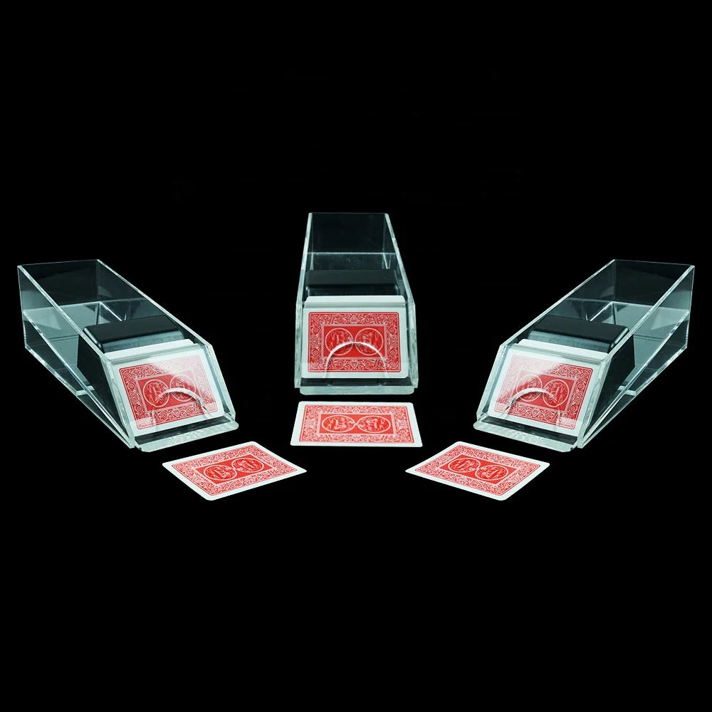 Professional Casino Dealing Shoe Holds 2 Decks of Playing Cards Transparent Dealing Shoe for Blackjack