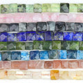 Wholesale Natural Gemstone Flat Faceted Square Stone Loose Beads Strand for Jewelry Making 10mmx10mm 8inch 15.5inch