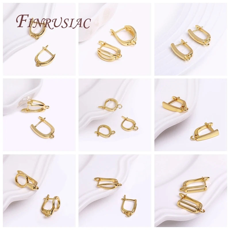 Wholesale DIY Jewelry Making Findings Lever Back Open Loop Setting Earring Clasp 18K Gold Plated French Hook for Custom Earrings