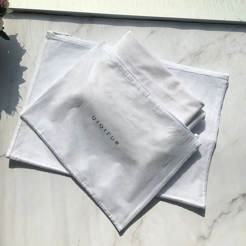 Wholesale Custom Fabric Cotton Plain Make up Bag Cosmetic Zipper Pouch With Logo