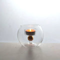 Unique Golden Pearl Hand Blown Glass Candlestick Tealight Holder Ball Shaped Luxury Home Decoration