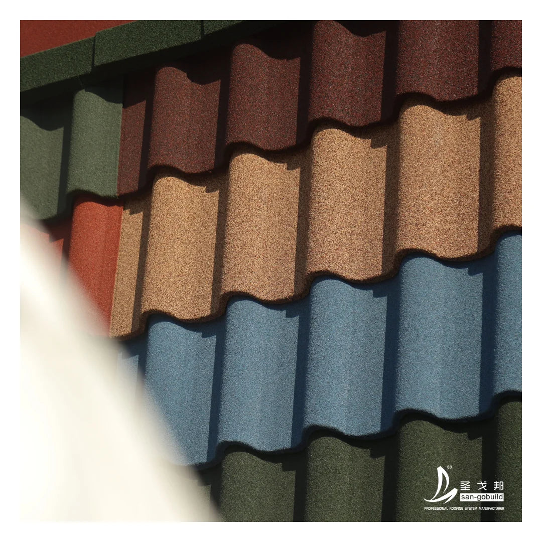 Golan Modern Style Stone Coated Metal Roofing Sheet Fireproof Construction Materials Various Roof Tile Types for Temple