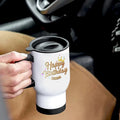 Topjlh 14oz Sublimation Tumblers with Handle Double Wall Stainless Steel Insulated Tumblers Blank Water Bottle Travel Car Cup